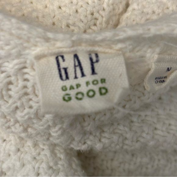 Gap for good women’s white knit open cardigan sweater in size medium - Picture 6 of 9